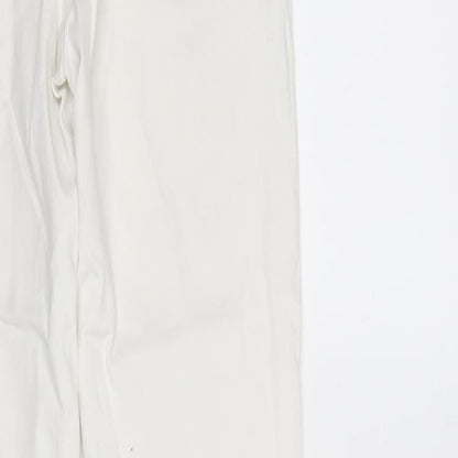 Shana Womens White Cotton Blend Straight Jeans Size 10 L26.5 in Regular Zip