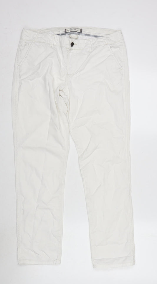Abercrombie & Fitch Womens Ivory Cotton Straight Jeans Size 32 in L28 in Regular Zip