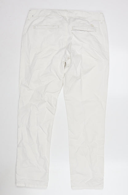 Ambercrombie & Finch Womens Ivory Cotton Straight Jeans Size 32 in L28 in Regular Zip