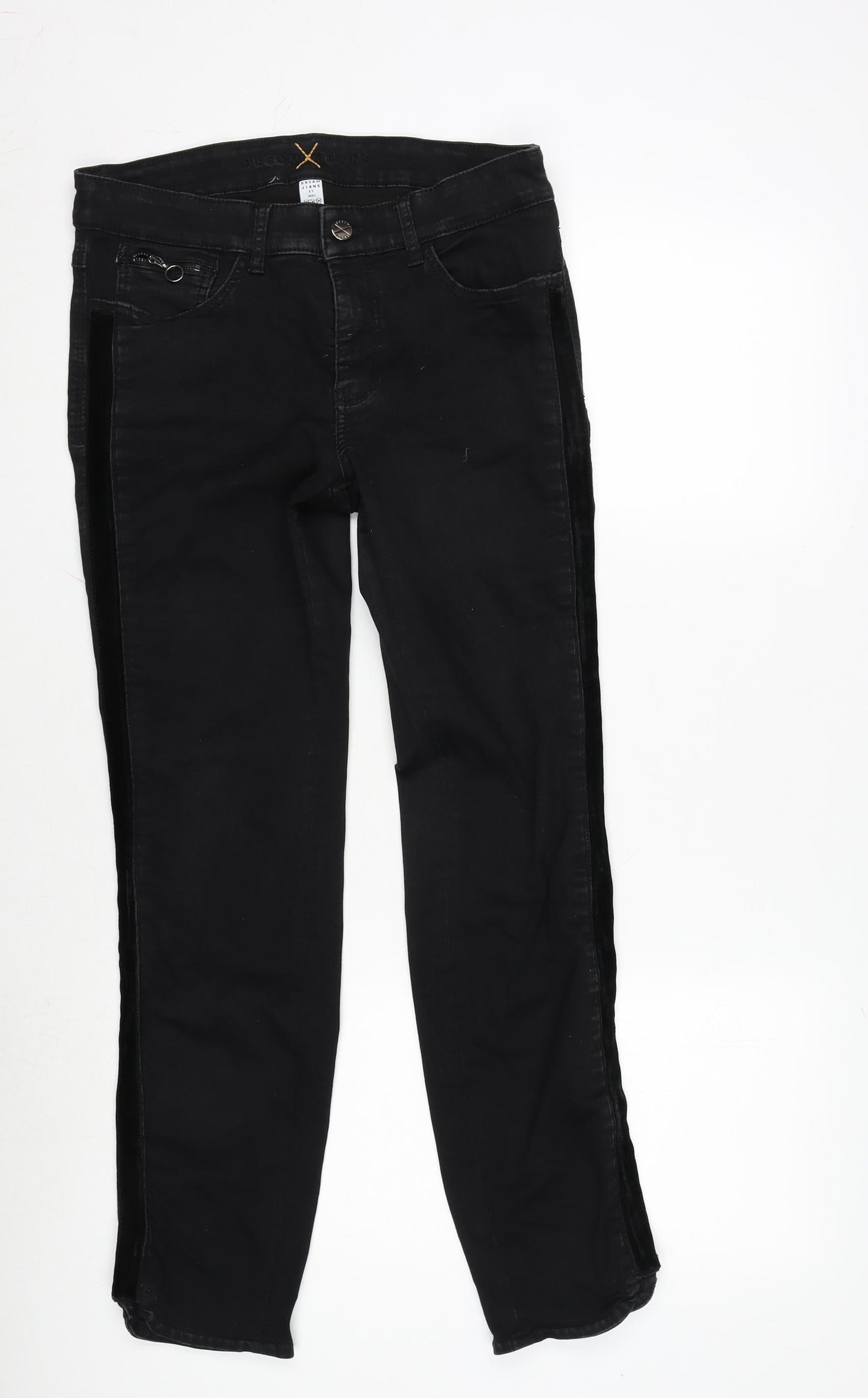 Womens UK Size 30 in Dream Jeans Regular Fit Straight Black Jeans