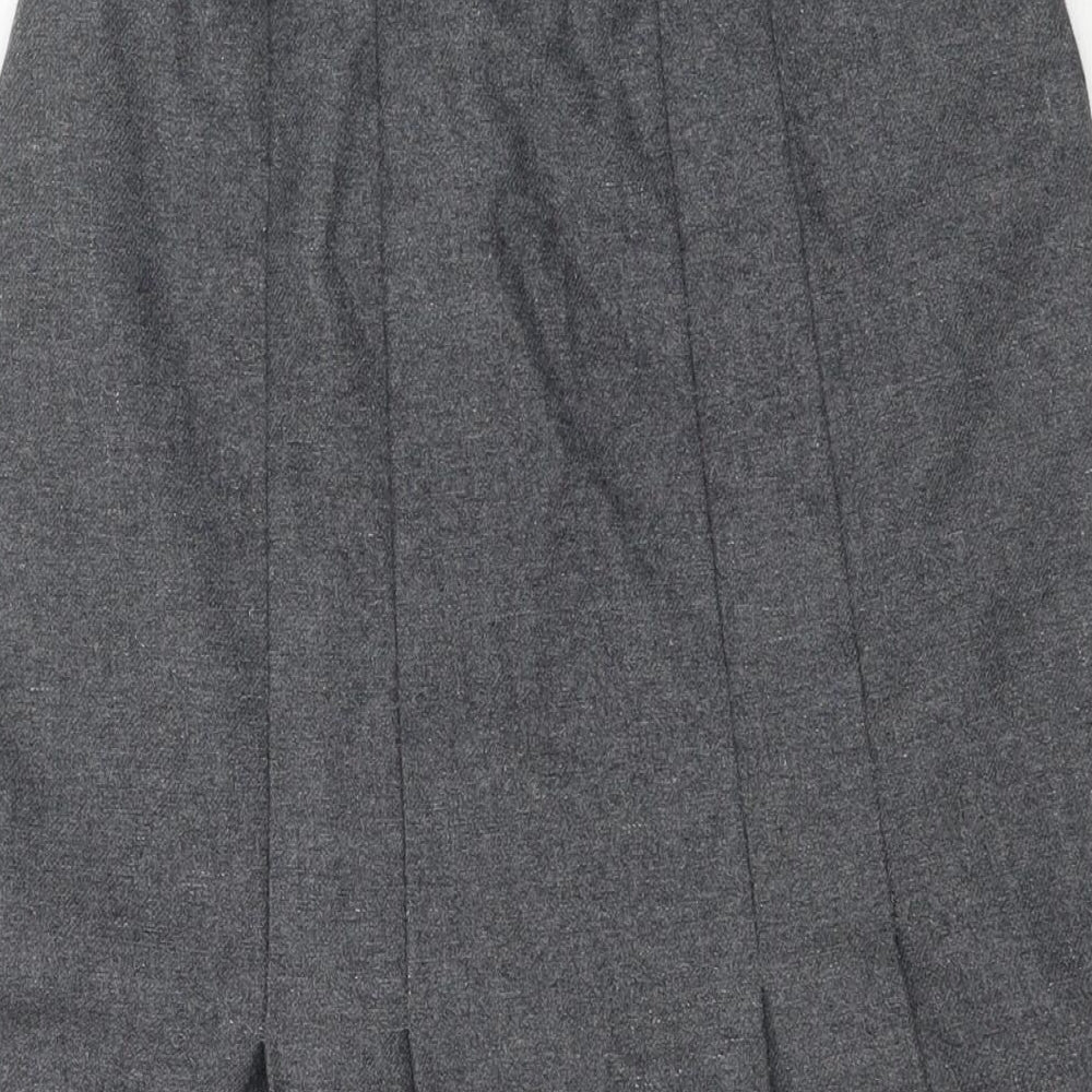 Hyphen Womens Grey Polyester A-Line Skirt Size 10 Zip