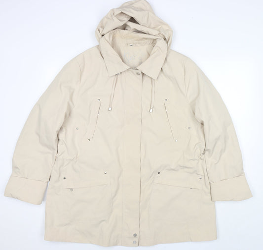 Klass Womens Beige Rain Coat Jacket Size XL Zip
