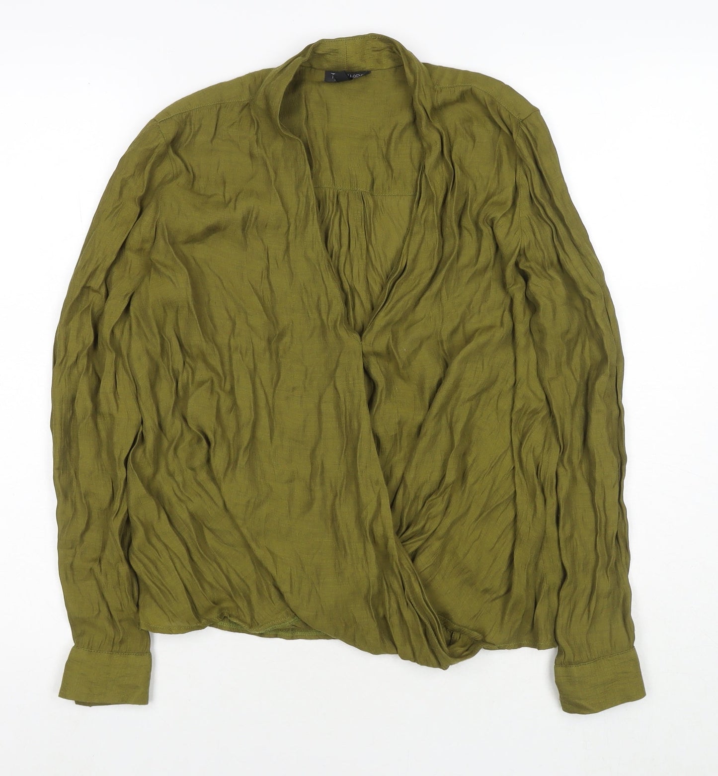 Womens UK Size 10 Topshop Green Basic Blouse