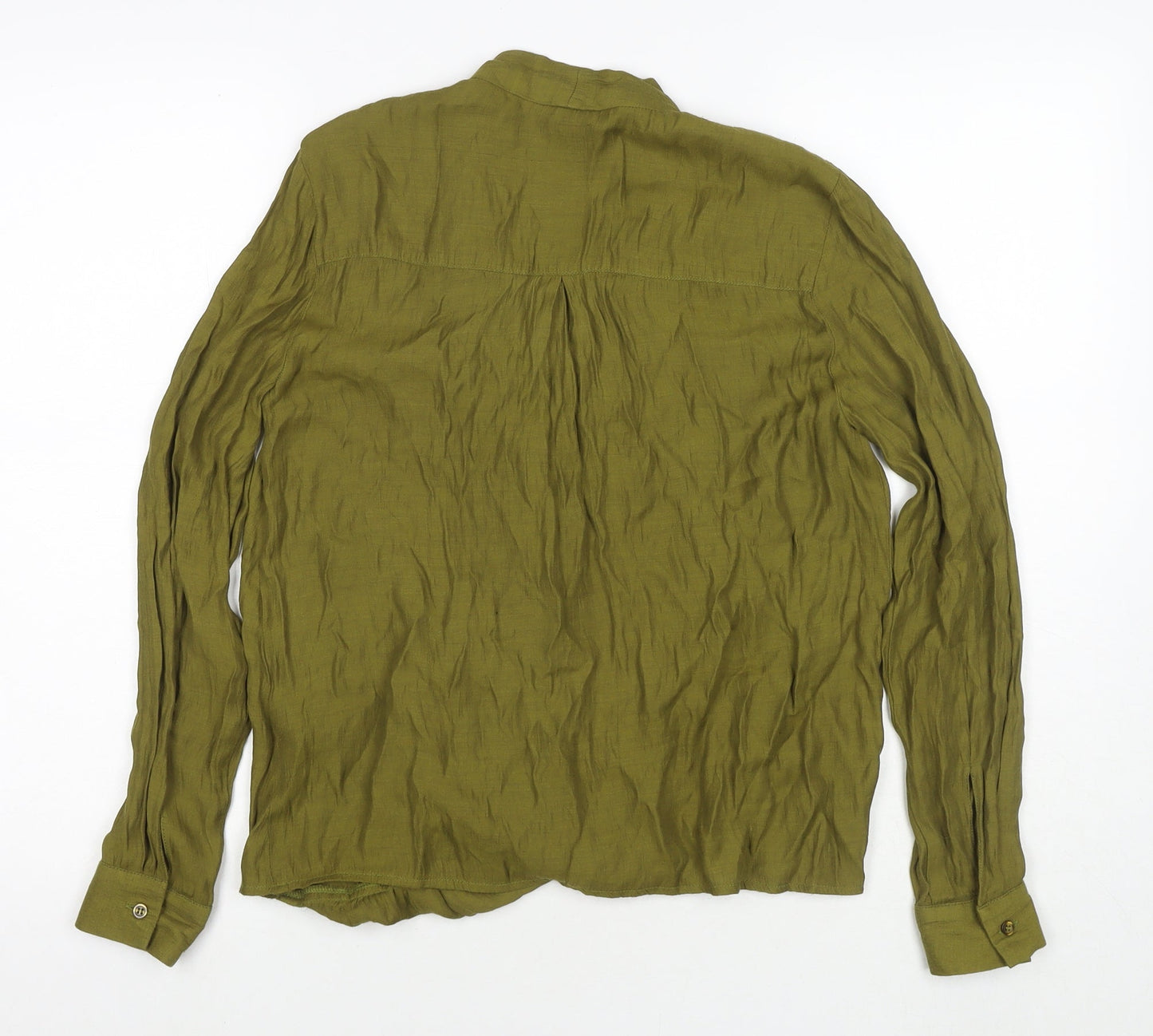Womens UK Size 10 Topshop Green Basic Blouse