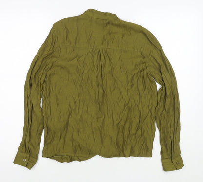 Womens UK Size 10 Topshop Green Basic Blouse