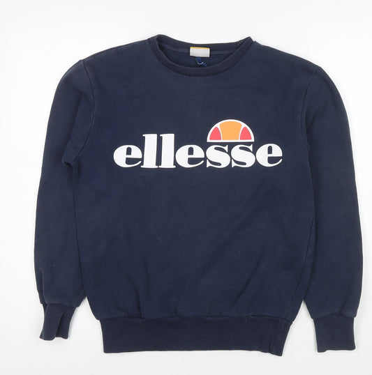 ellesse Womens Blue Cotton Pullover Sweatshirt Size 8 Pullover - Logo