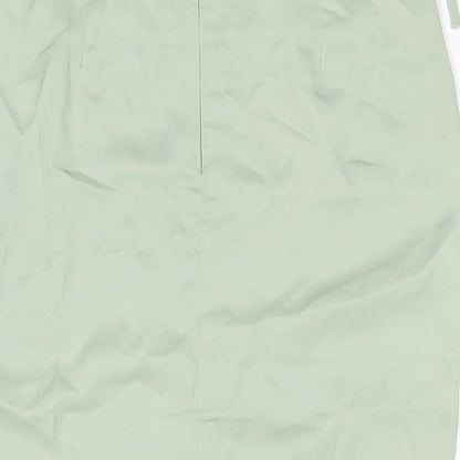 PRETTYLITTLETHING Womens Green Polyester Straight & Pencil Skirt Size 10 Zip