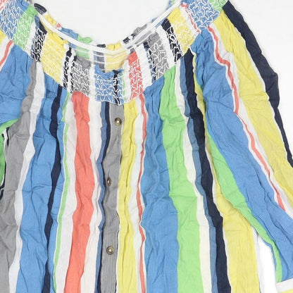 Womens UK Size 14 NEXT Multicoloured Basic Button-Up