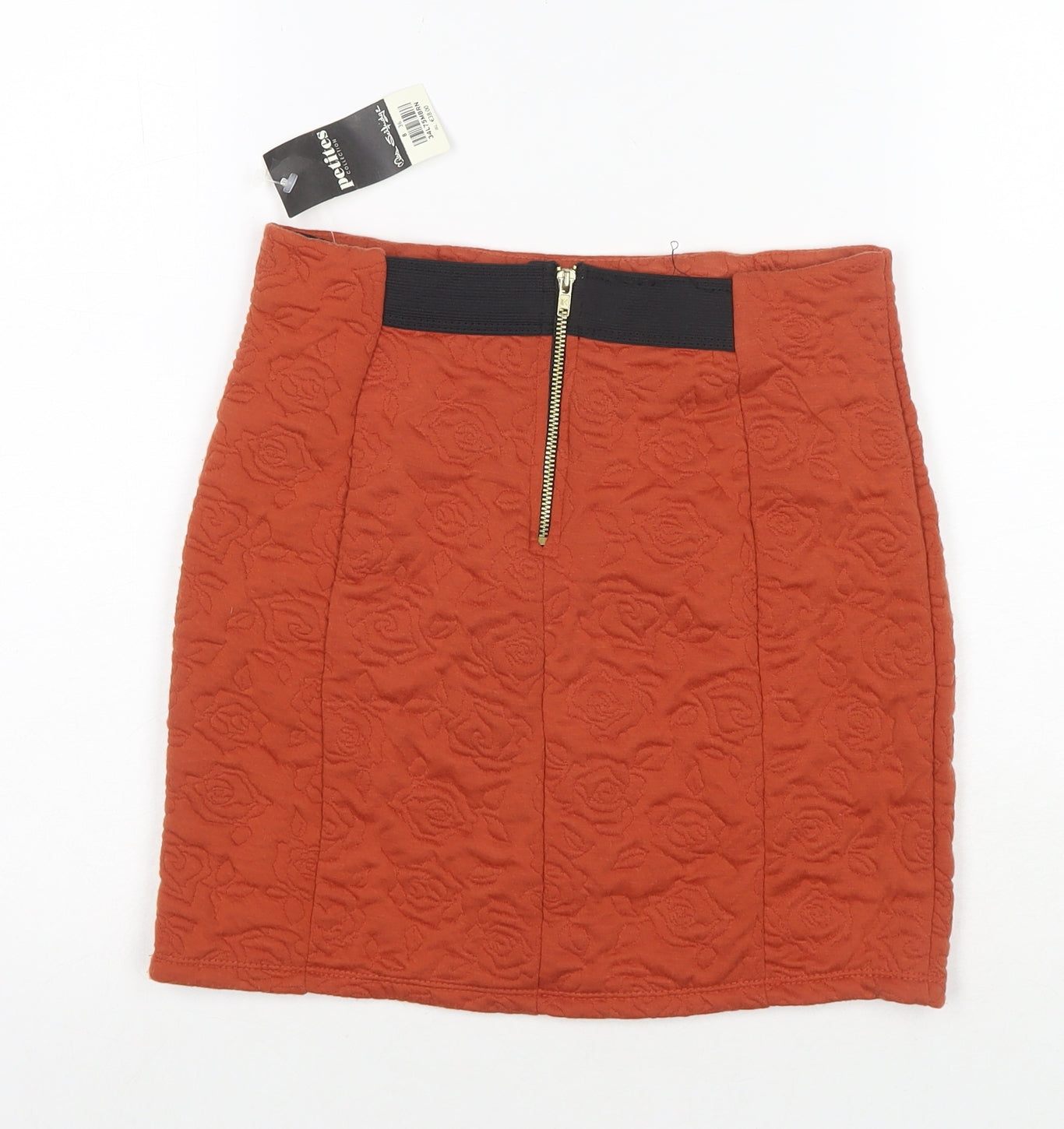 Miss Selfridge Womens Brown Floral Polyester Mini Skirt Size 8 Zip