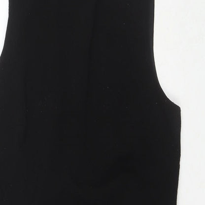 ASOS Womens Black Polyester A-Line Size 10 Round Neck Zip - Jeweled Detail