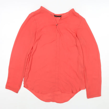 Womens UK Size XS Zara Red Basic Blouse