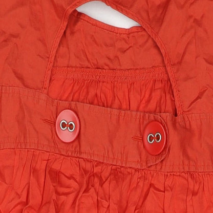 New Look Womens Red Cotton Tank Dress Size 16 Round Neck Pullover