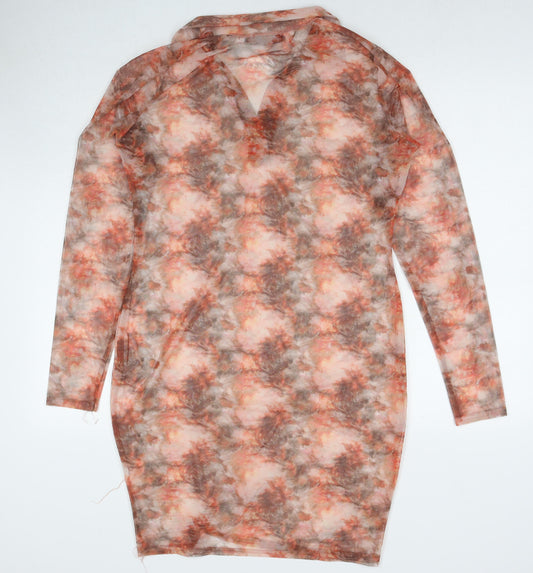 PRETTYLITTLETHING Womens Multicoloured Polyester Shirt Dress Size 16 Collared Button