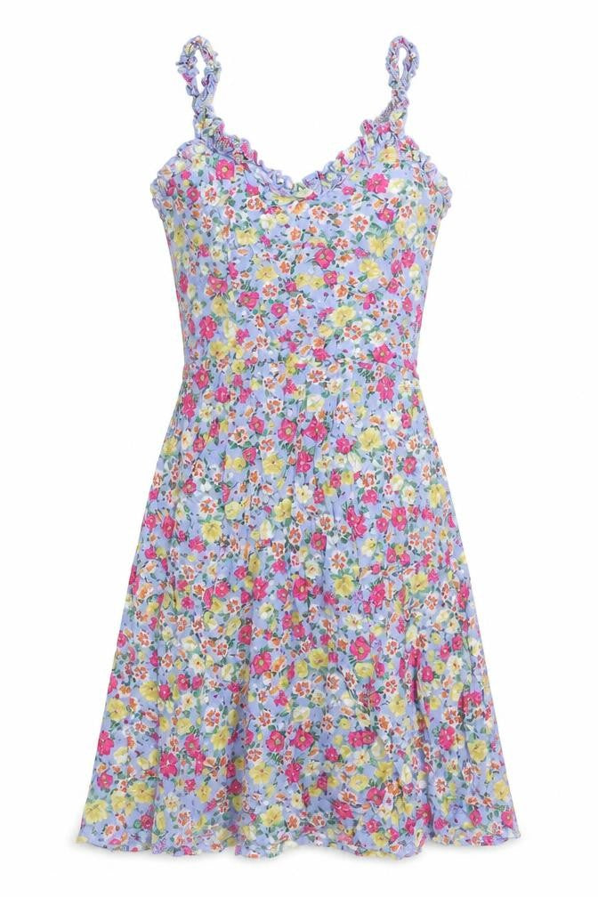 Boohoo Womens Multicoloured Floral Viscose Fit & Flare Size 6 V-Neck Pullover