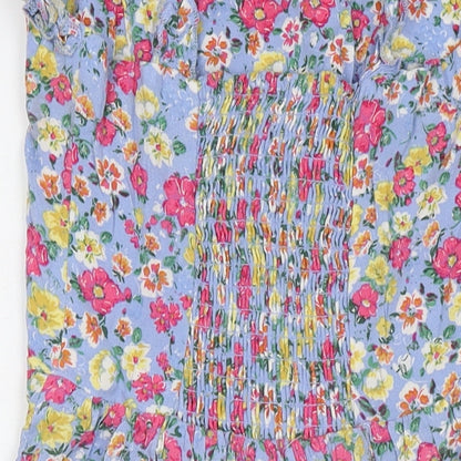 Boohoo Womens Multicoloured Floral Viscose Fit & Flare Size 6 V-Neck Pullover