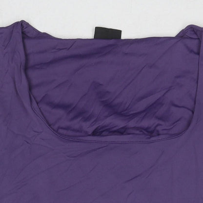 Loge Womens Purple Polyamide Basic Tank Size 14 Round Neck
