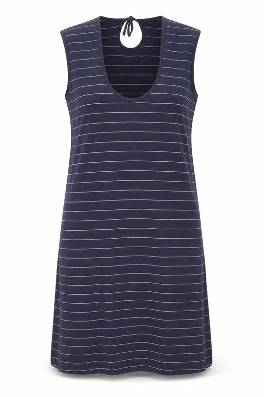 Racing Green Womens Blue Striped Cotton Tank Dress Size 18 Round Neck Pullover