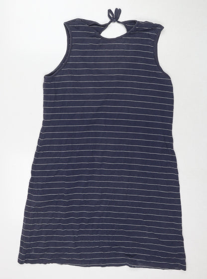 Racing Green Womens Blue Striped Cotton Tank Dress Size 18 Round Neck Pullover