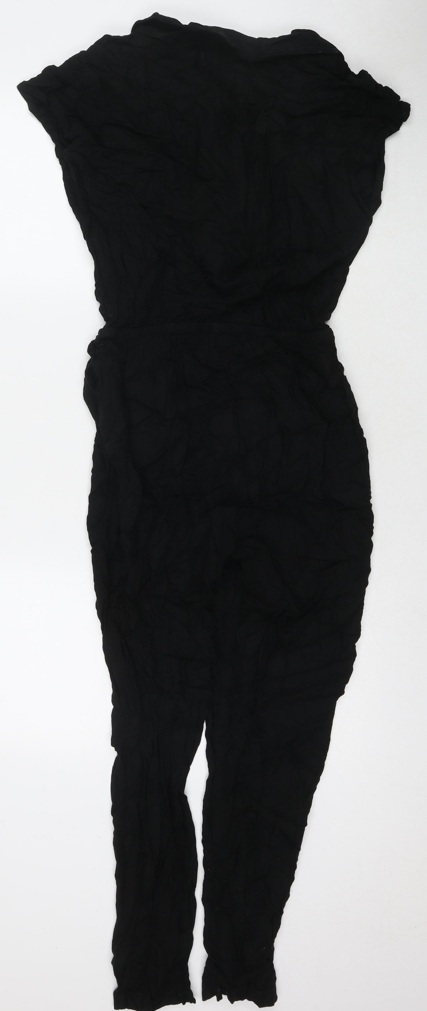 NEXT Womens Black Viscose Jumpsuit One-Piece Size 12 L23 in Snap