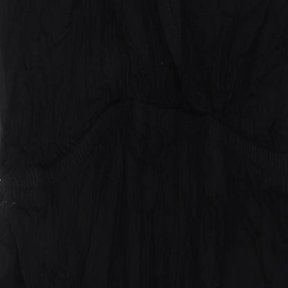 NEXT Womens Black Viscose Jumpsuit One-Piece Size 12 L23 in Snap