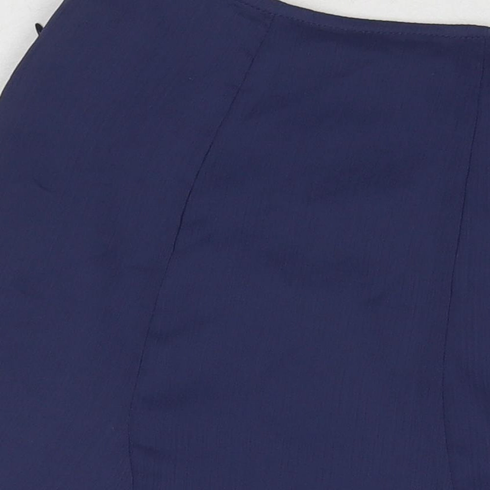Damart Womens Blue Polyester Maxi Skirt Size 16 Zip
