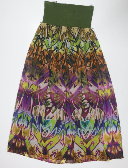 So Fabulous Womens Multicoloured Floral Polyester Maxi Size 14 Square Neck Pullover