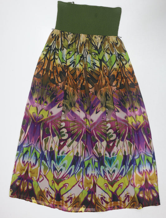 So Fabulous Womens Multicoloured Floral Polyester Maxi Size 14 Square Neck Pullover