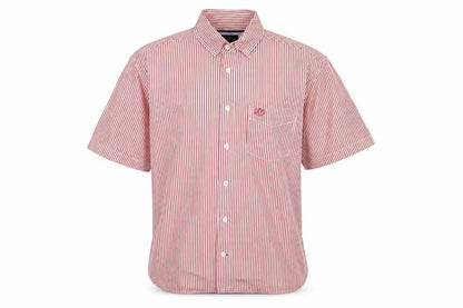Blue Harbour Mens Red Striped Cotton Button-Up Size M Collared Button