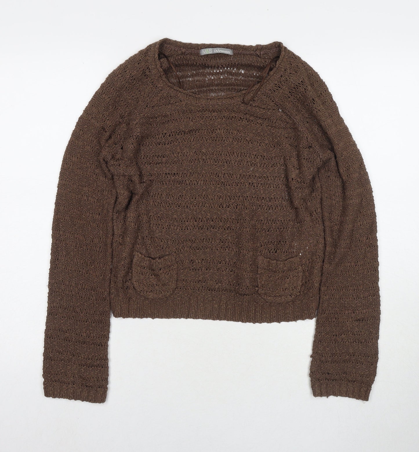 Womens UK Size 8 Marks and Spencer Brown Pullover Jumper