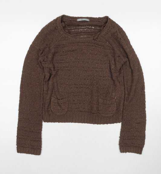 Womens UK Size 8 Marks and Spencer Brown Pullover Jumper