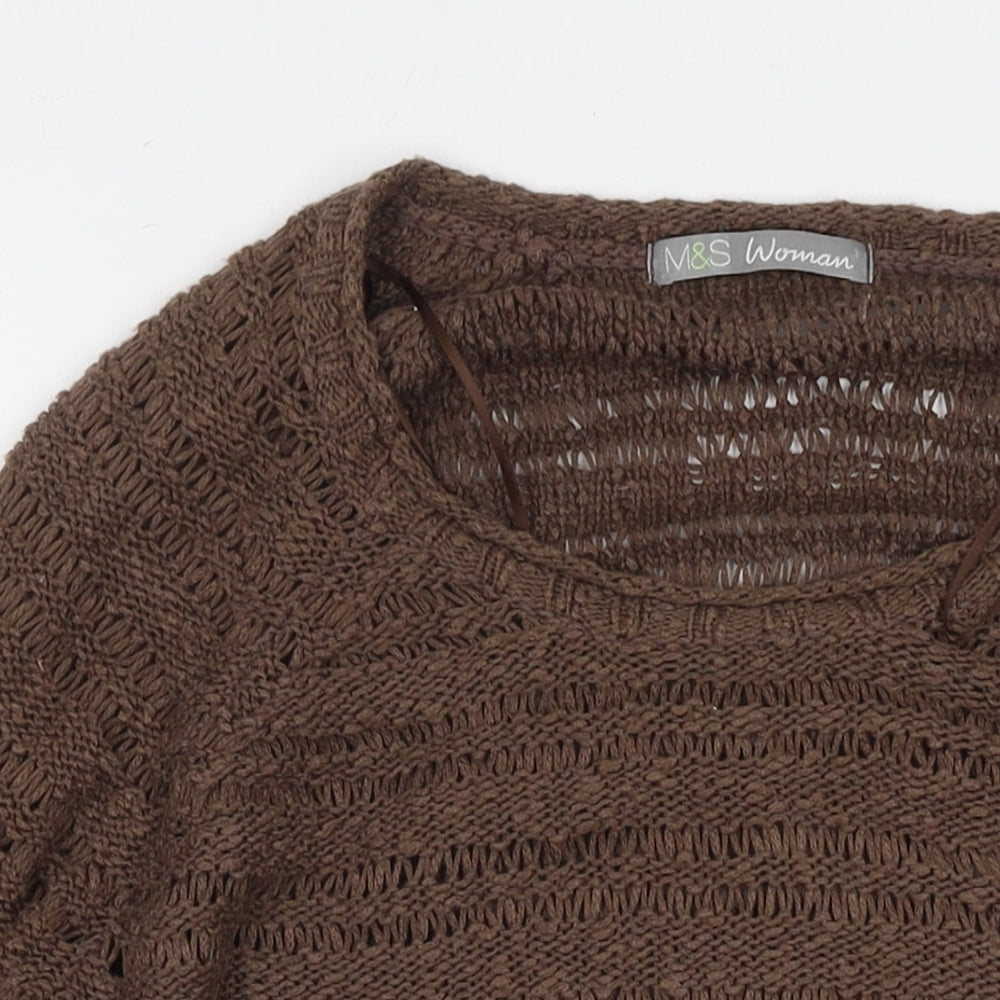 Womens UK Size 8 Marks and Spencer Brown Pullover Jumper