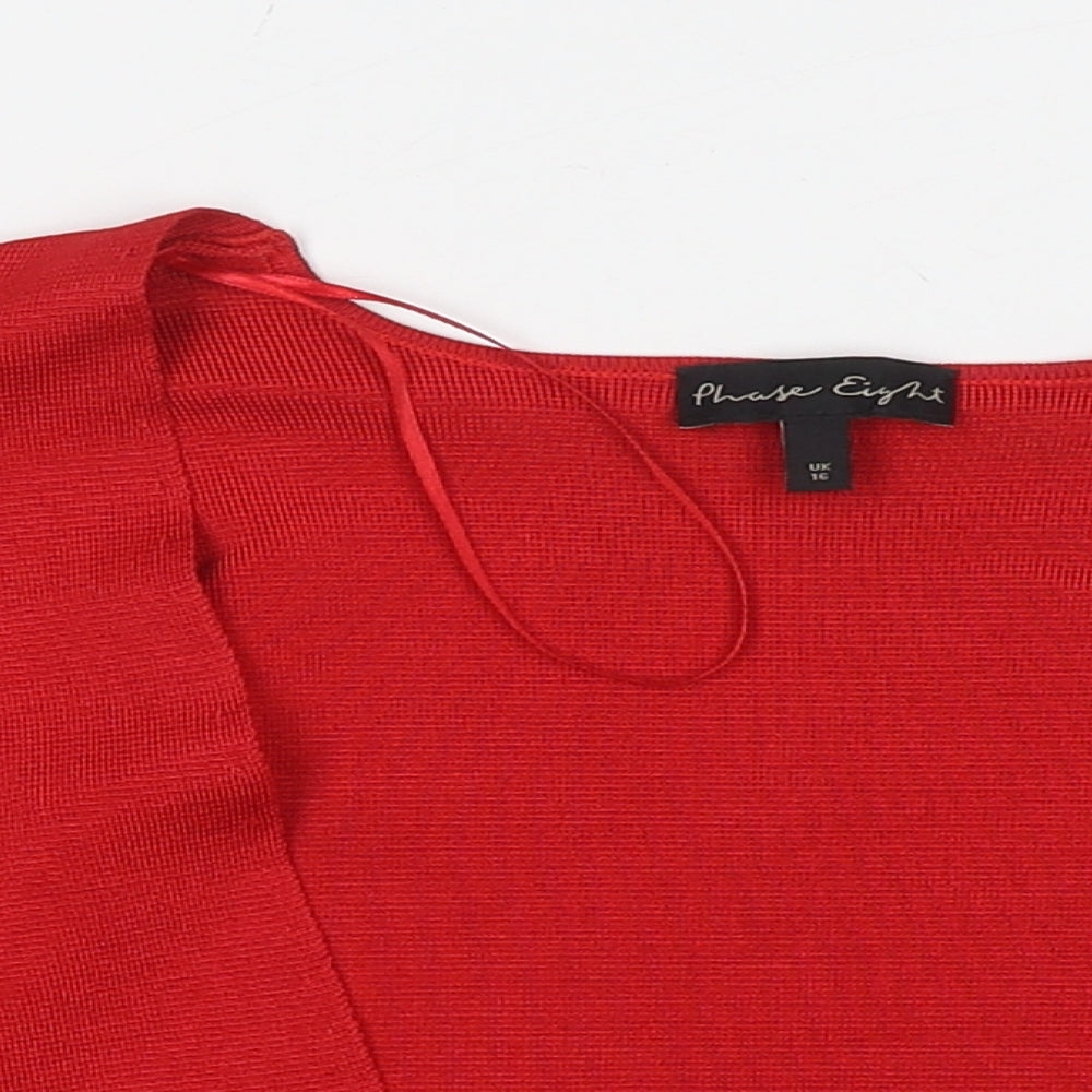 Womens UK Size 16 Phase Eight Red Cape Jumper