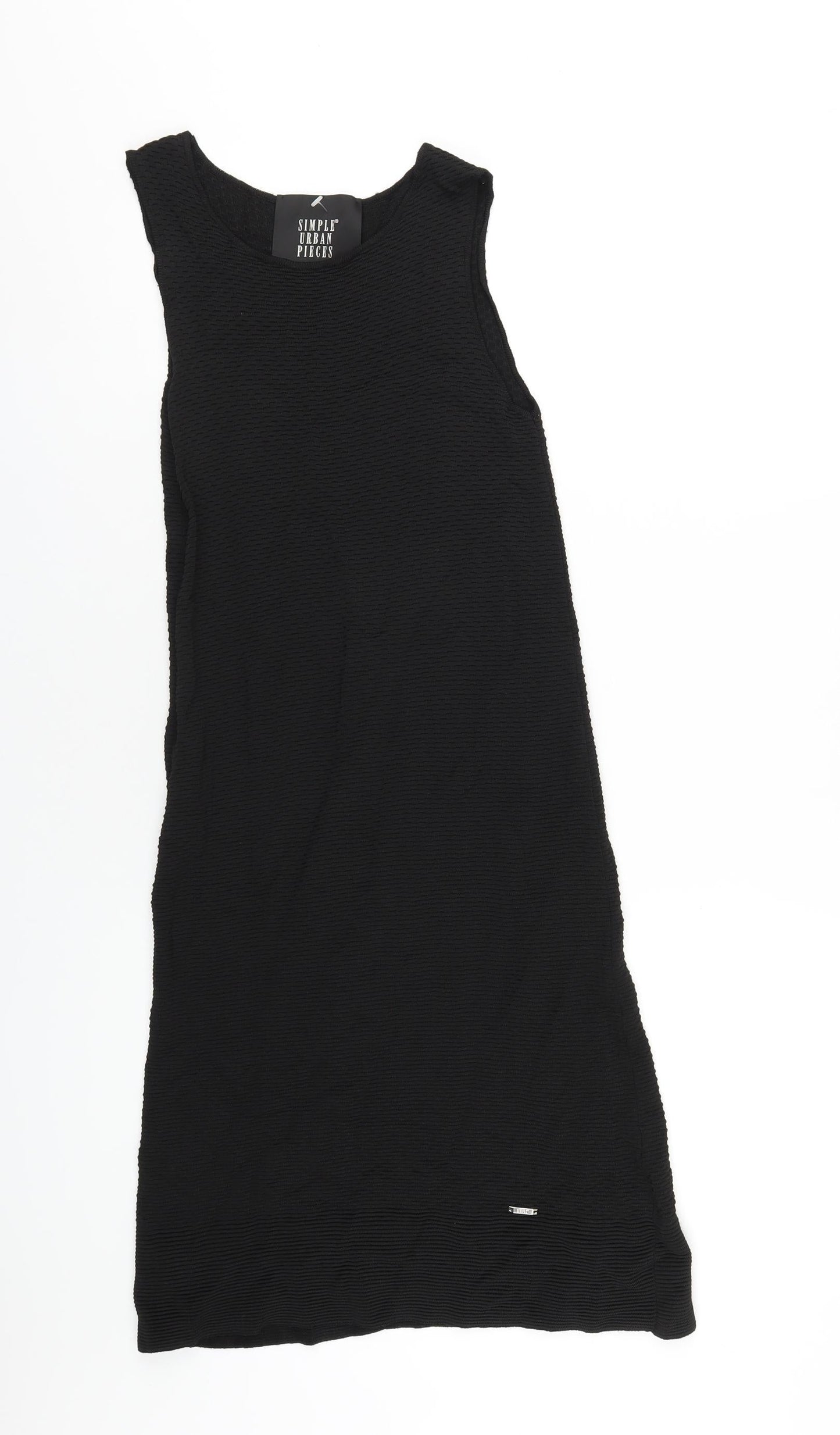Simple Urban Pieces Womens Black Viscose Tank Dress Size 8 Off the Shoulder Pullover