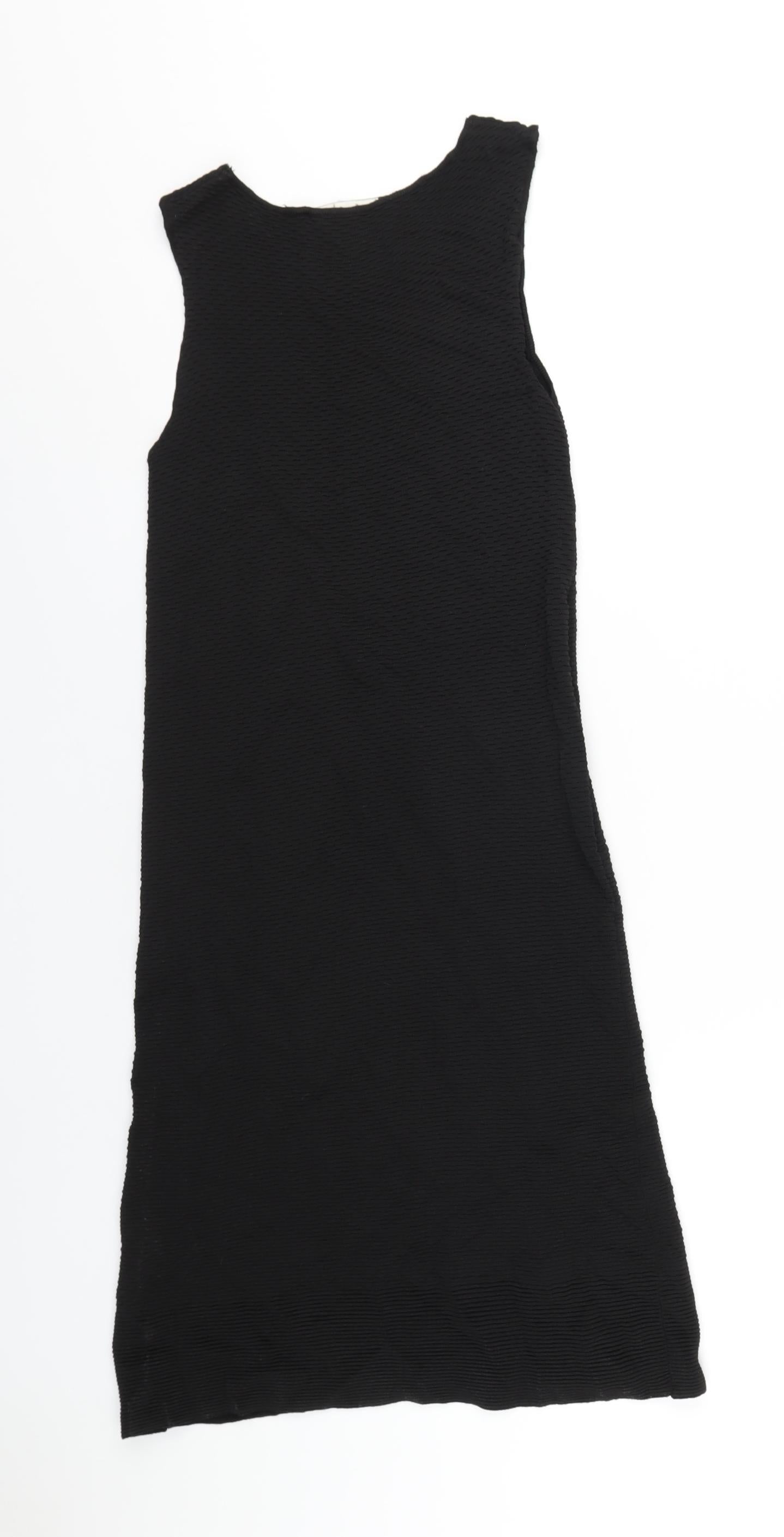 Simple Urban Pieces Womens Black Viscose Tank Dress Size 8 Off the Shoulder Pullover