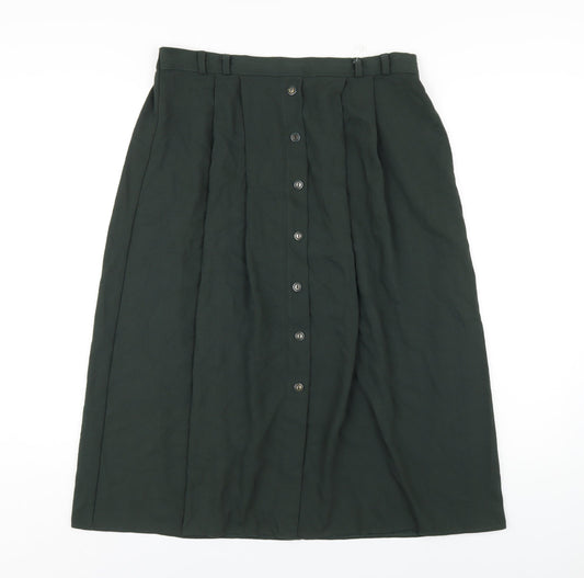 Isabelle Womens Green Polyester A-Line Skirt Size 16