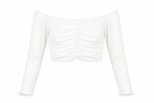 Nakd Womens White Modal Cropped T-Shirt Size M Off the Shoulder - `