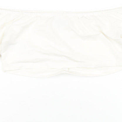 Nakd Womens White Modal Cropped T-Shirt Size M Off the Shoulder - `