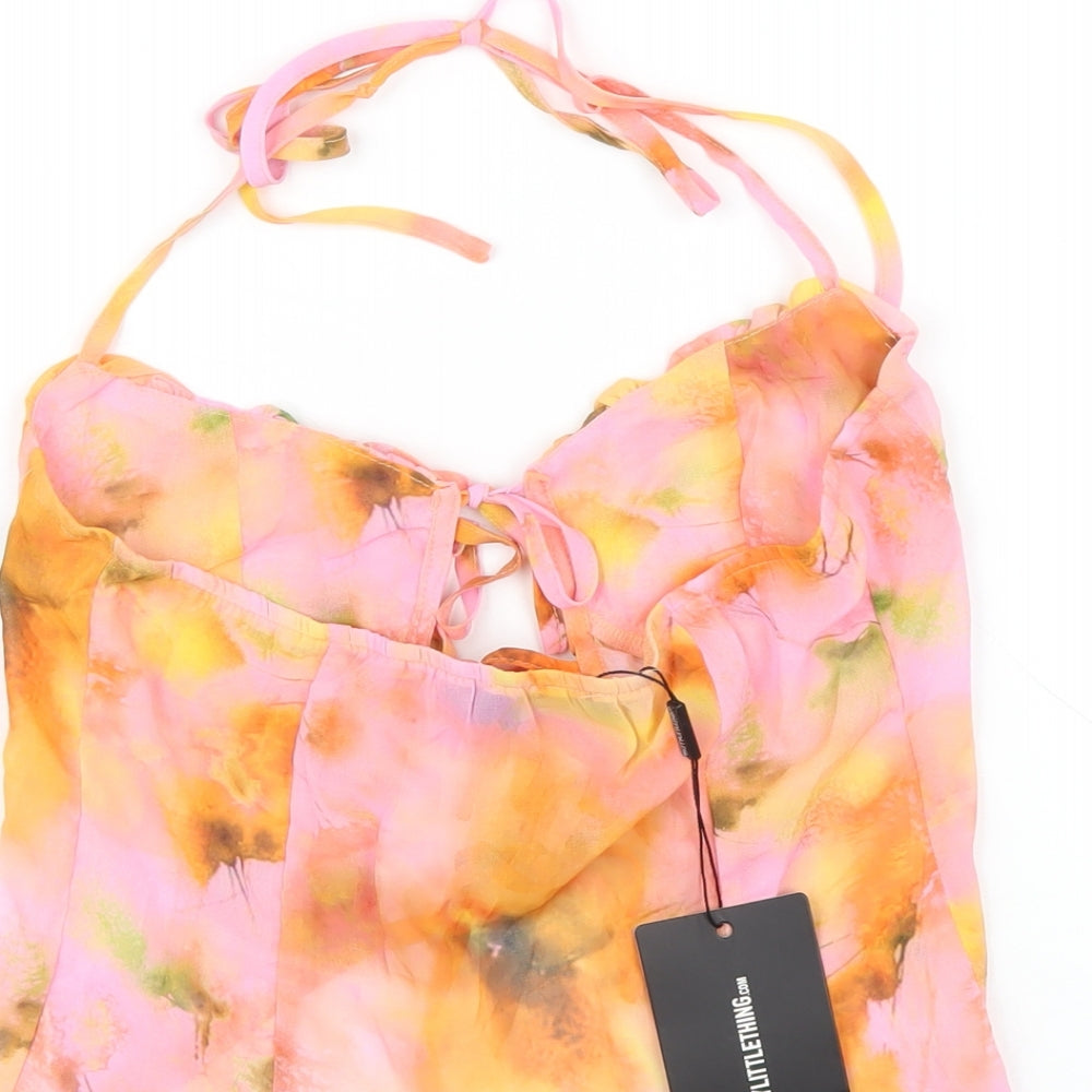 Womens UK Size 10 PRETTYLITTLETHING Multicoloured Basic Blouse
