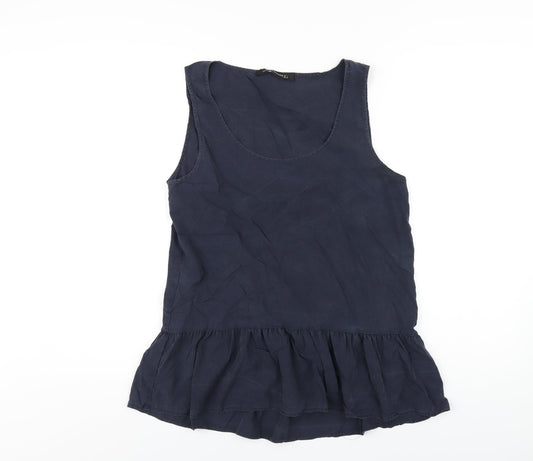 Womens UK Size S Zara Blue Basic Tank
