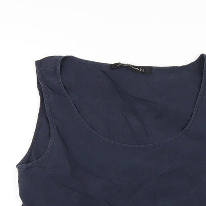 Womens UK Size S Zara Blue Basic Tank
