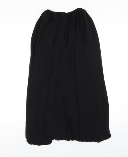 Zara Womens Black Polyester A-Line Size XS Roll Neck Zip