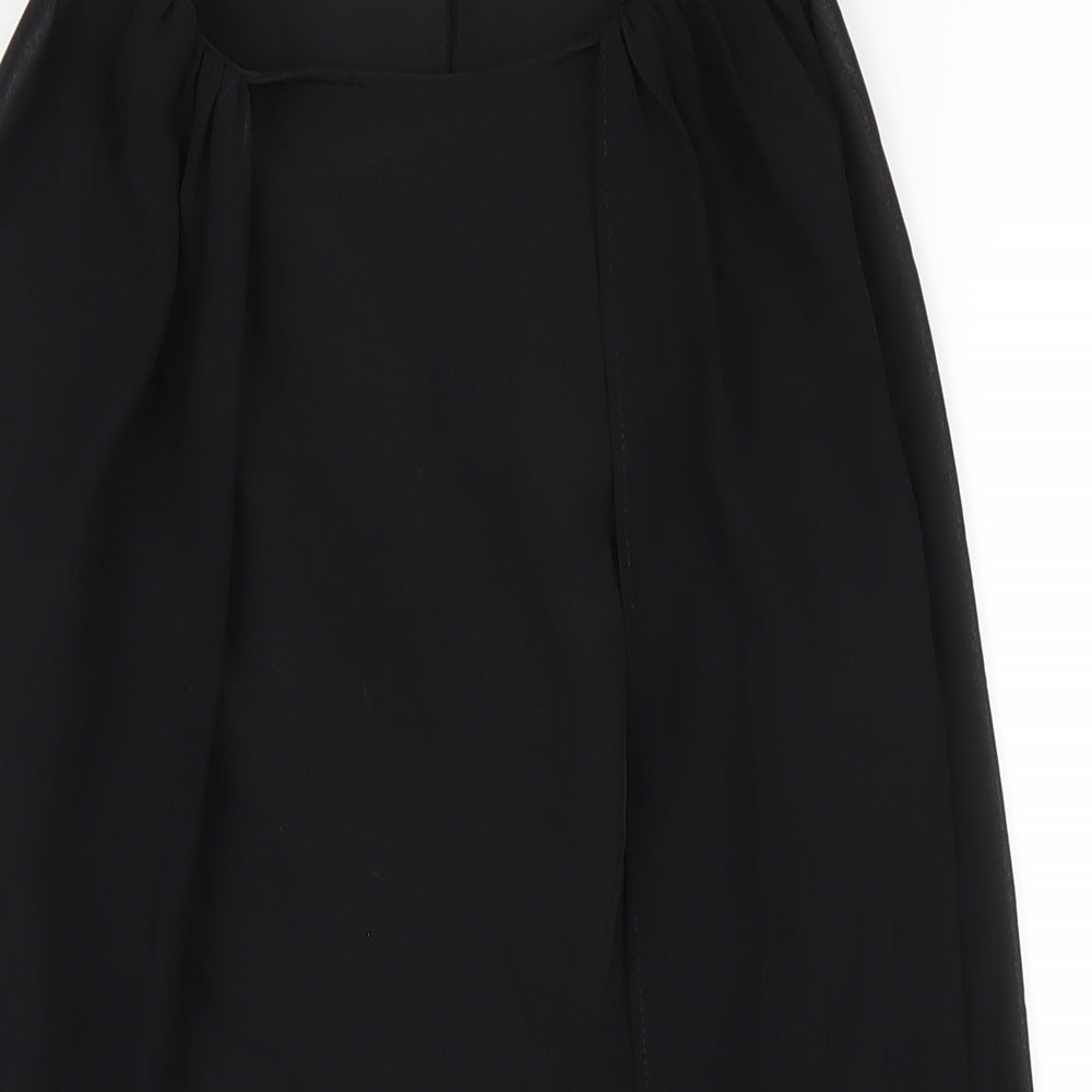 Zara Womens Black Polyester A-Line Size XS Roll Neck Zip