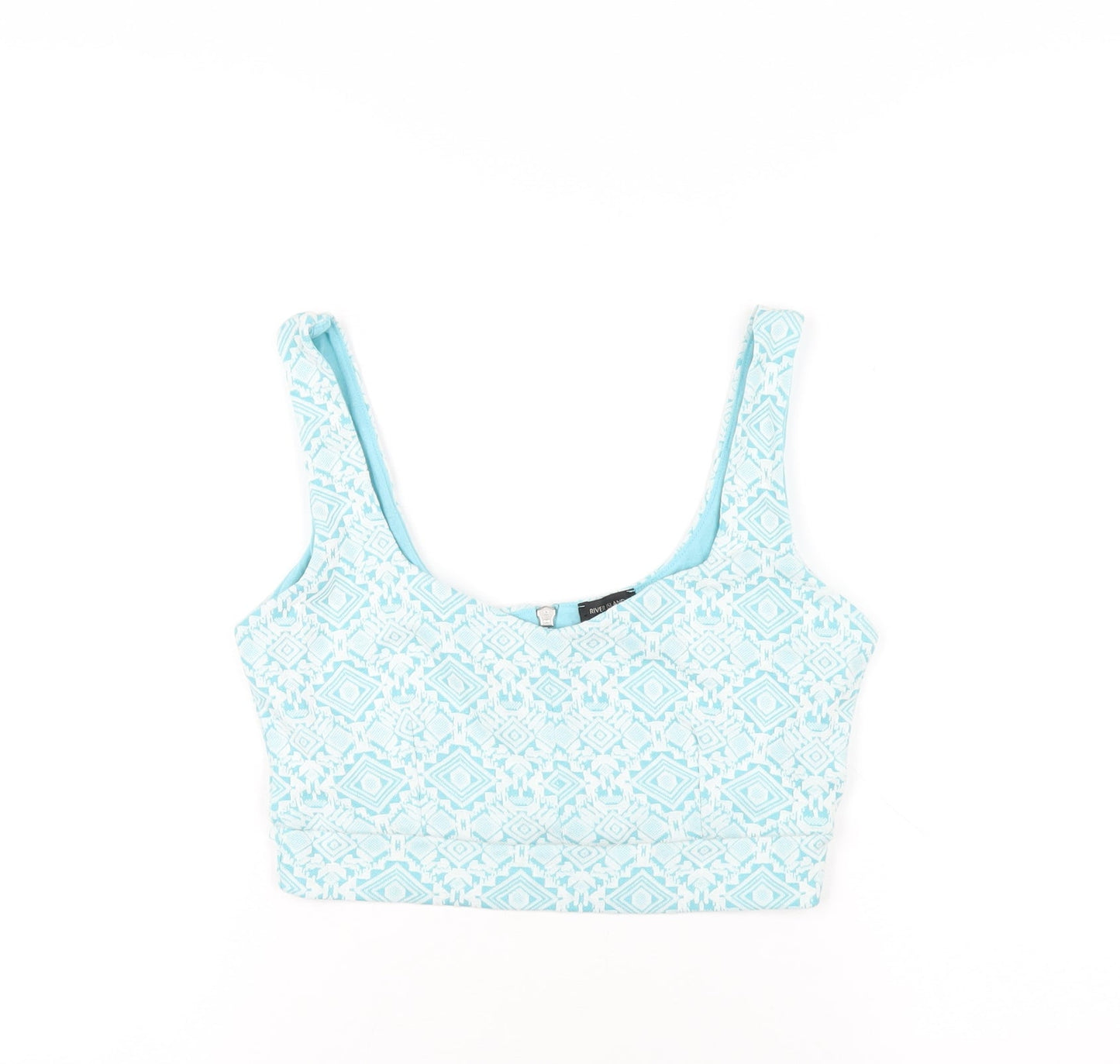 Womens UK Size 12 River Island Blue Cropped Tank
