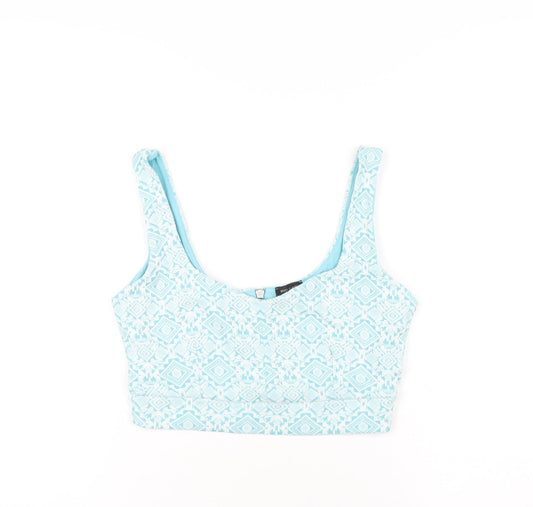 Womens UK Size 12 River Island Blue Cropped Tank