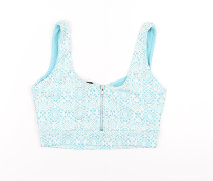 Womens UK Size 12 River Island Blue Cropped Tank