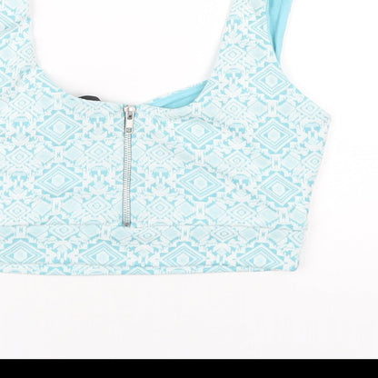 Womens UK Size 12 River Island Blue Cropped Tank