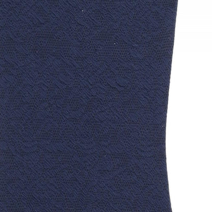 New Look Womens Blue Polyester Bodycon Size 10 Scoop Neck Pullover