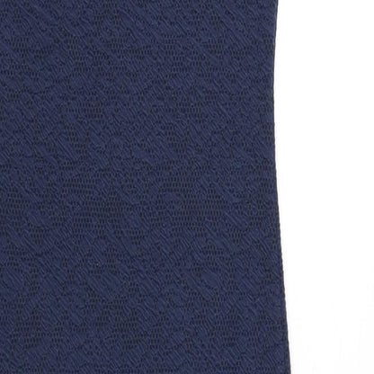 New Look Womens Blue Polyester Bodycon Size 10 Scoop Neck Pullover