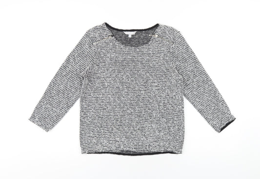 Womens UK Size 10 Red Herring Grey Basic T-Shirt