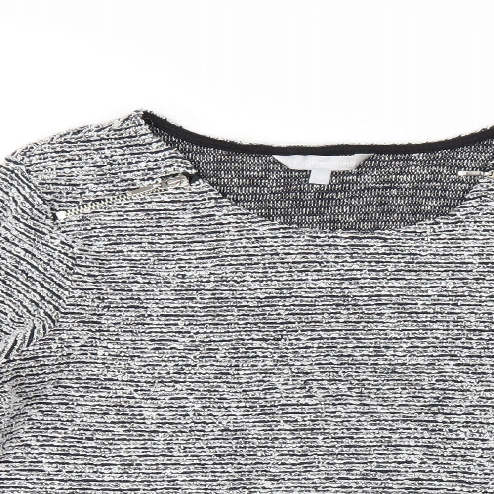 Womens UK Size 10 Red Herring Grey Basic T-Shirt